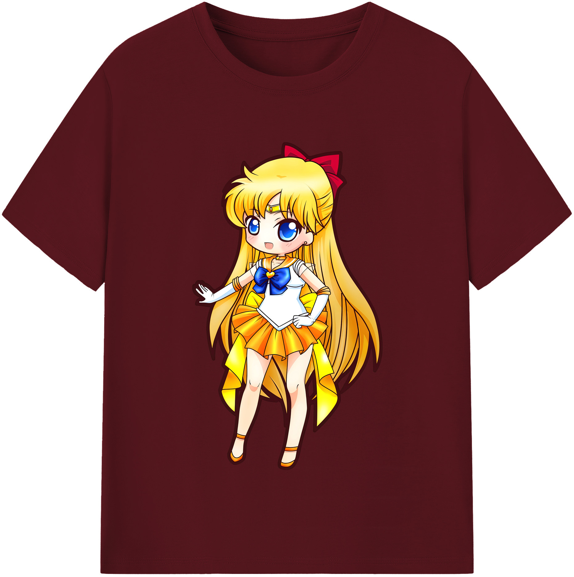 （画像用） 美少女戦士セーラームーン 愛野 美奈子 あいの みなこ Sailor Moon Aino Minako 綿100％半袖Tシャツ（フロントプリント）